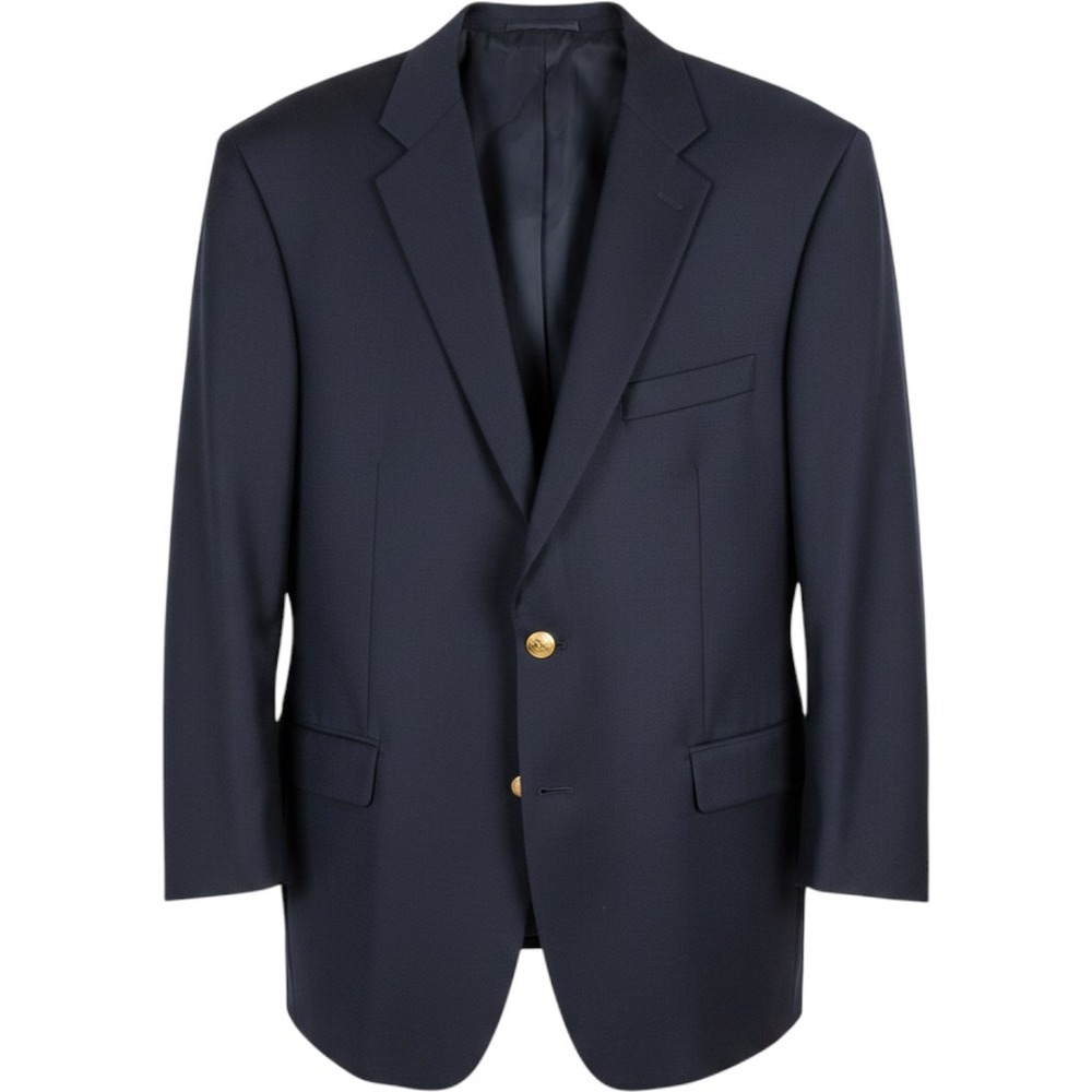 Lauren Ralph Lauren Blazer Mens 54R Navy Blue 100% Wool Gold Button Sport Coat
